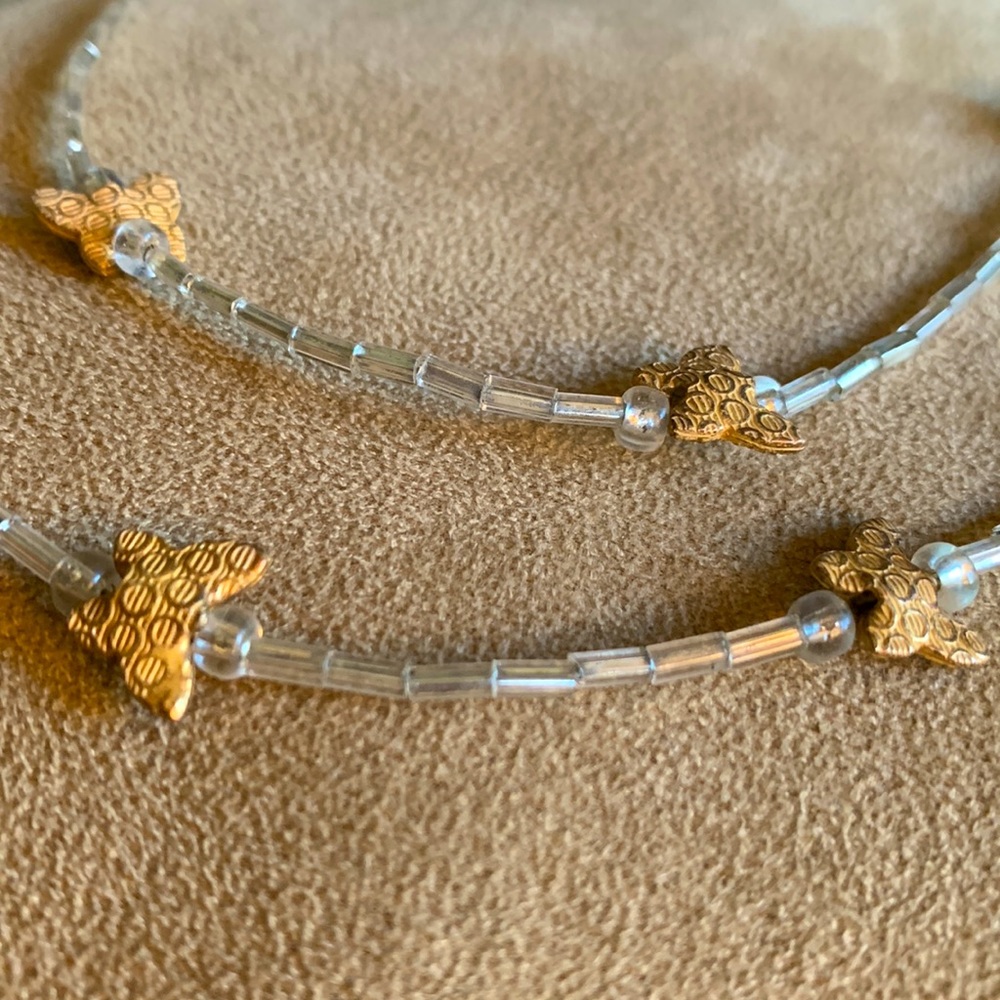 Gold Vermeil Butterfly Double Strand Necklace